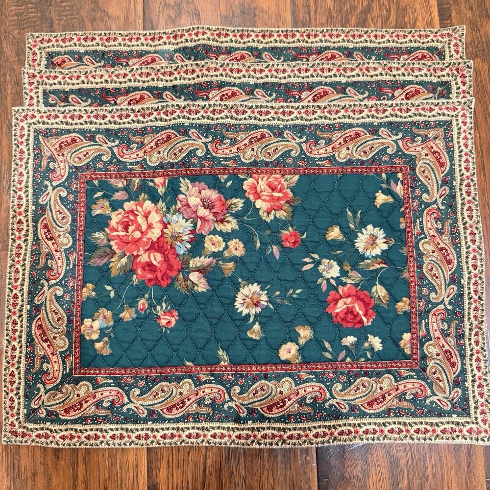 Vintage Vera Bradley Design Indiana quilted placemats (Set of 3)